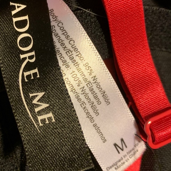 Adore Me Black & Red Teddy Lingerie 💃❤️ - Picture 4 of 6